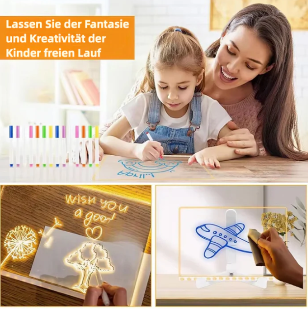 ShinySketch™ - LED-Zeichentafel (inklusive 7 Leuchtstifte)