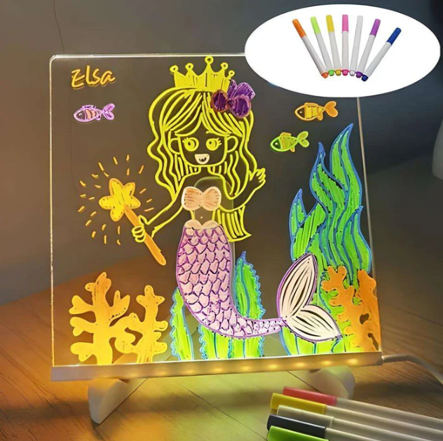ShinySketch™ - LED-Zeichentafel (inklusive 7 Leuchtstifte)